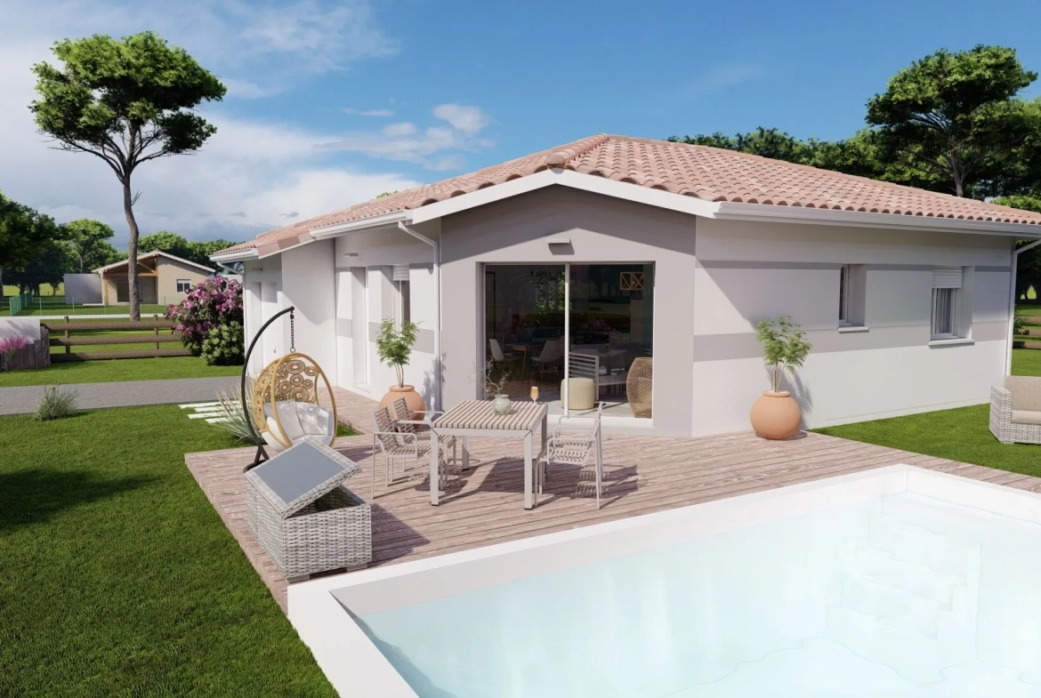 Maison neuve 2 chambres avec garage à Saint Pierre du Mont dans les Landes 