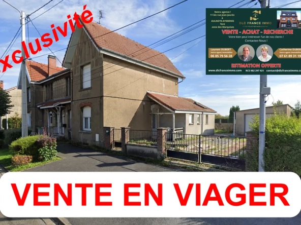 Maison en viager occupé à Aulnoye-Aymeries avec jardin et garage