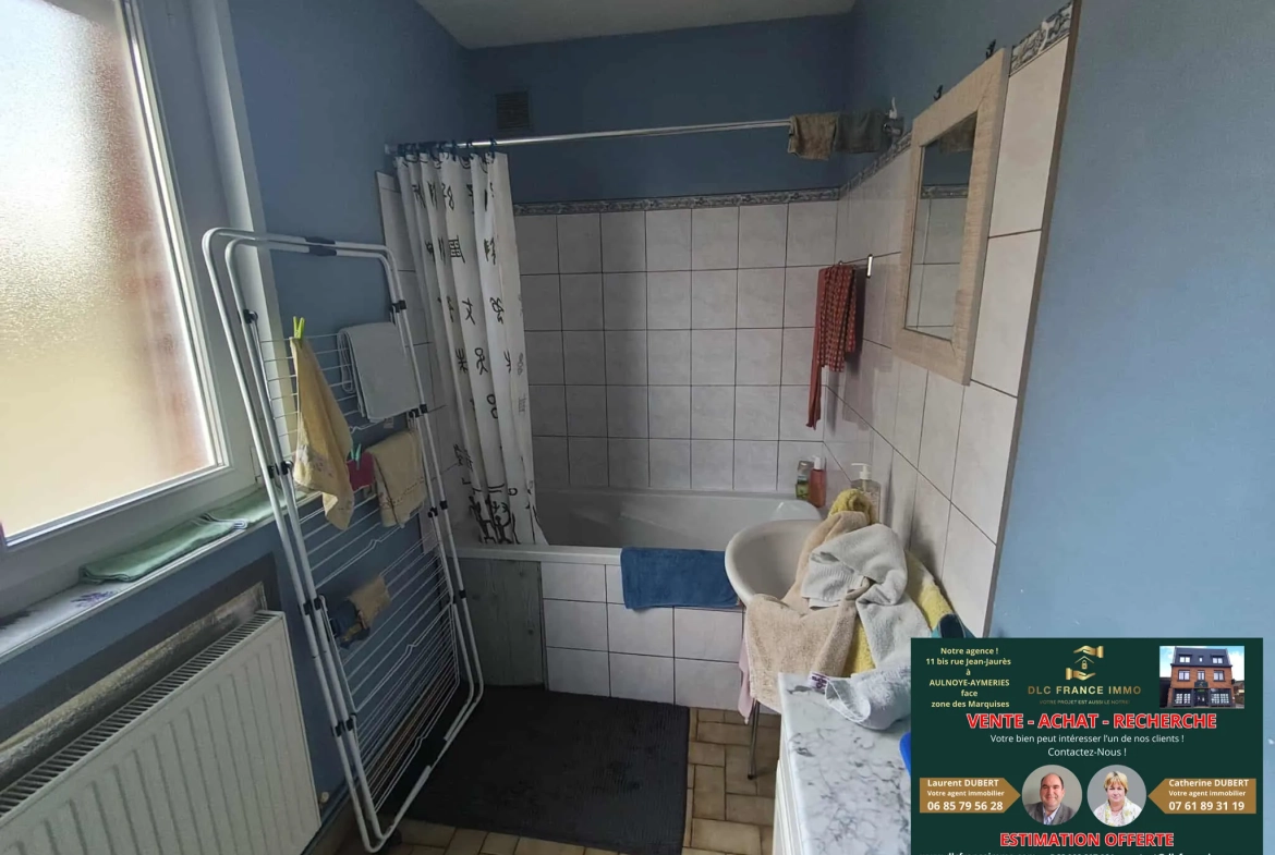 Maison individuelle de 79 m² à Aulnoye avec terrain de 200 m², garage et potentiel d'aménagement 