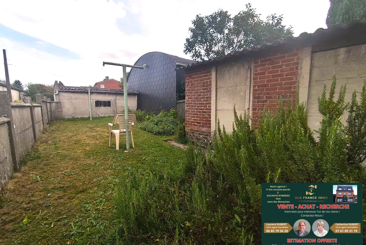 Maison individuelle de 79 m² à Aulnoye avec terrain de 200 m², garage et potentiel d'aménagement 