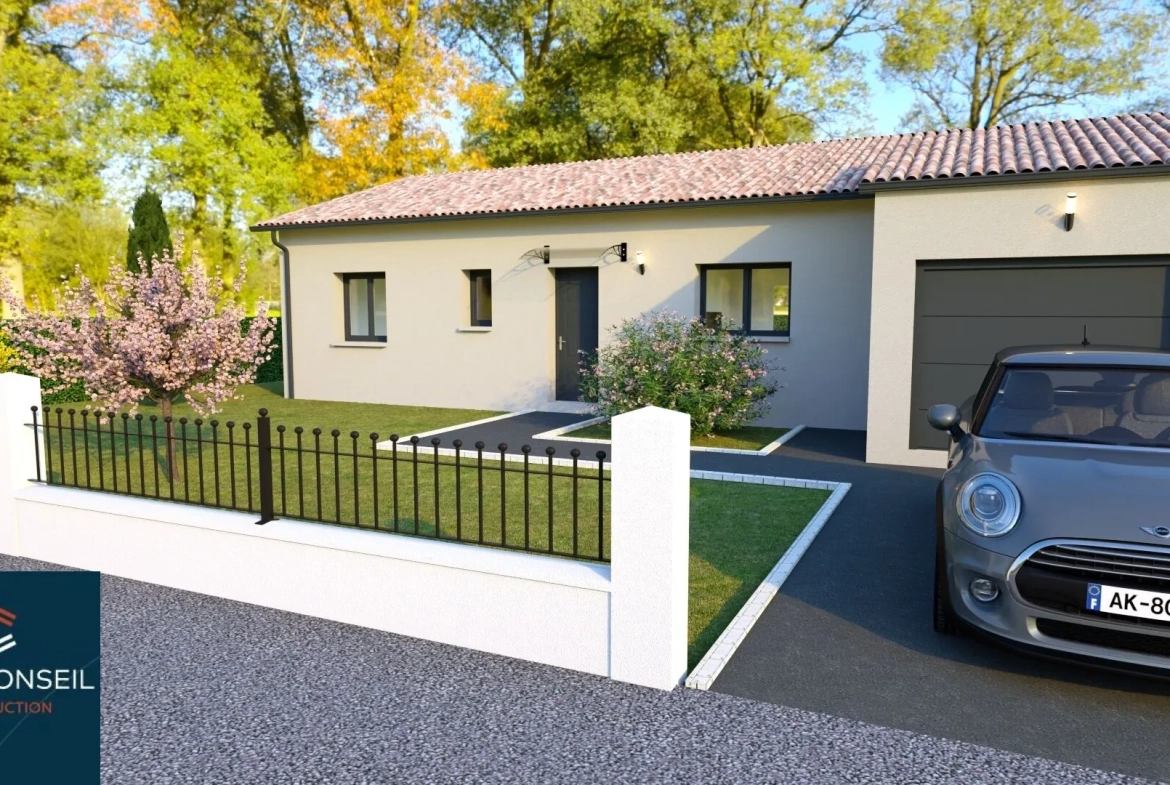Maison neuve de 90 m² avec garage à Le Burgaud, proche Toulouse 