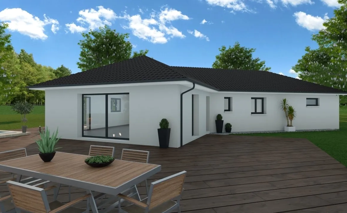 Maison neuve 85 m² à Lhuis avec jardin et conformité environnementale 