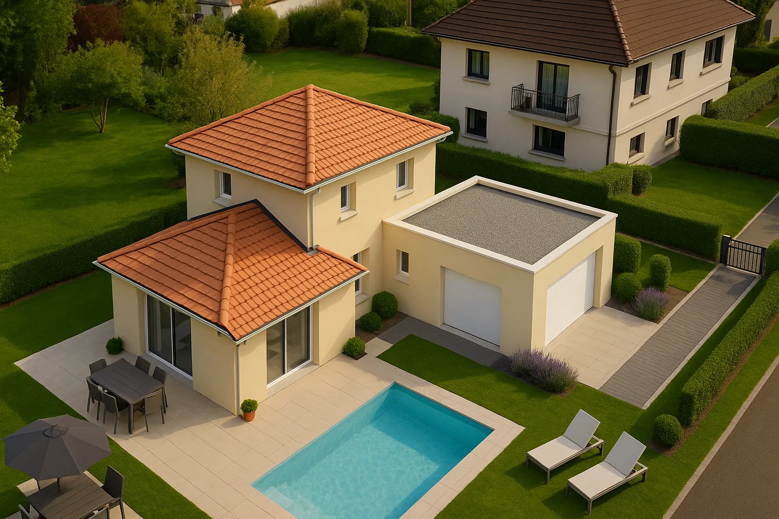 Maison neuve de 90 m² avec jardin à Porte-des-Bonnevaux 