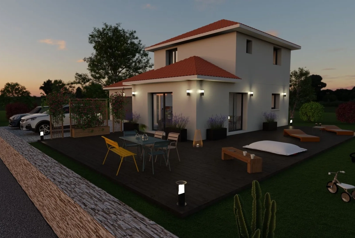 Maison neuve de 90 m² avec jardin à Porte-des-Bonnevaux 