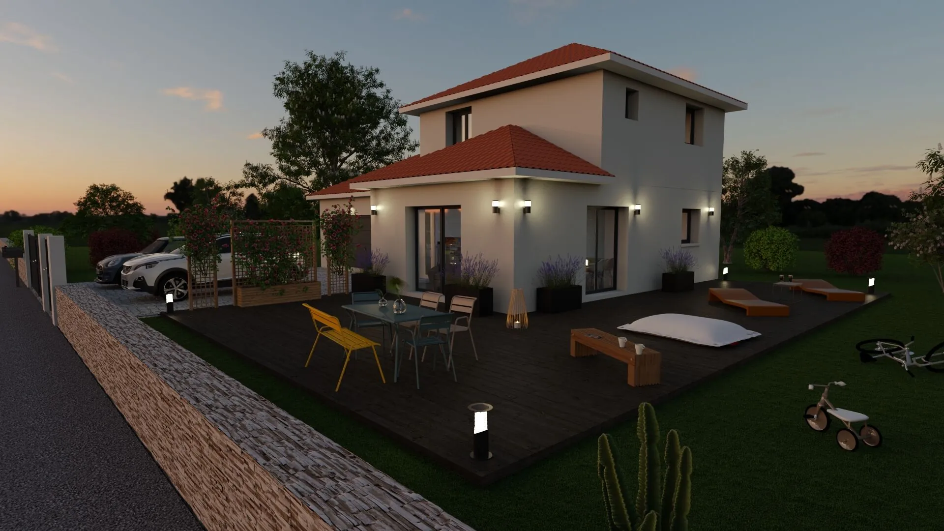 Maison neuve de 90 m² avec jardin à Porte-des-Bonnevaux 