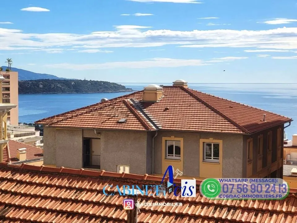 Charmant appartement de 25 m² avec vue mer prêt à louer à Monaco 
