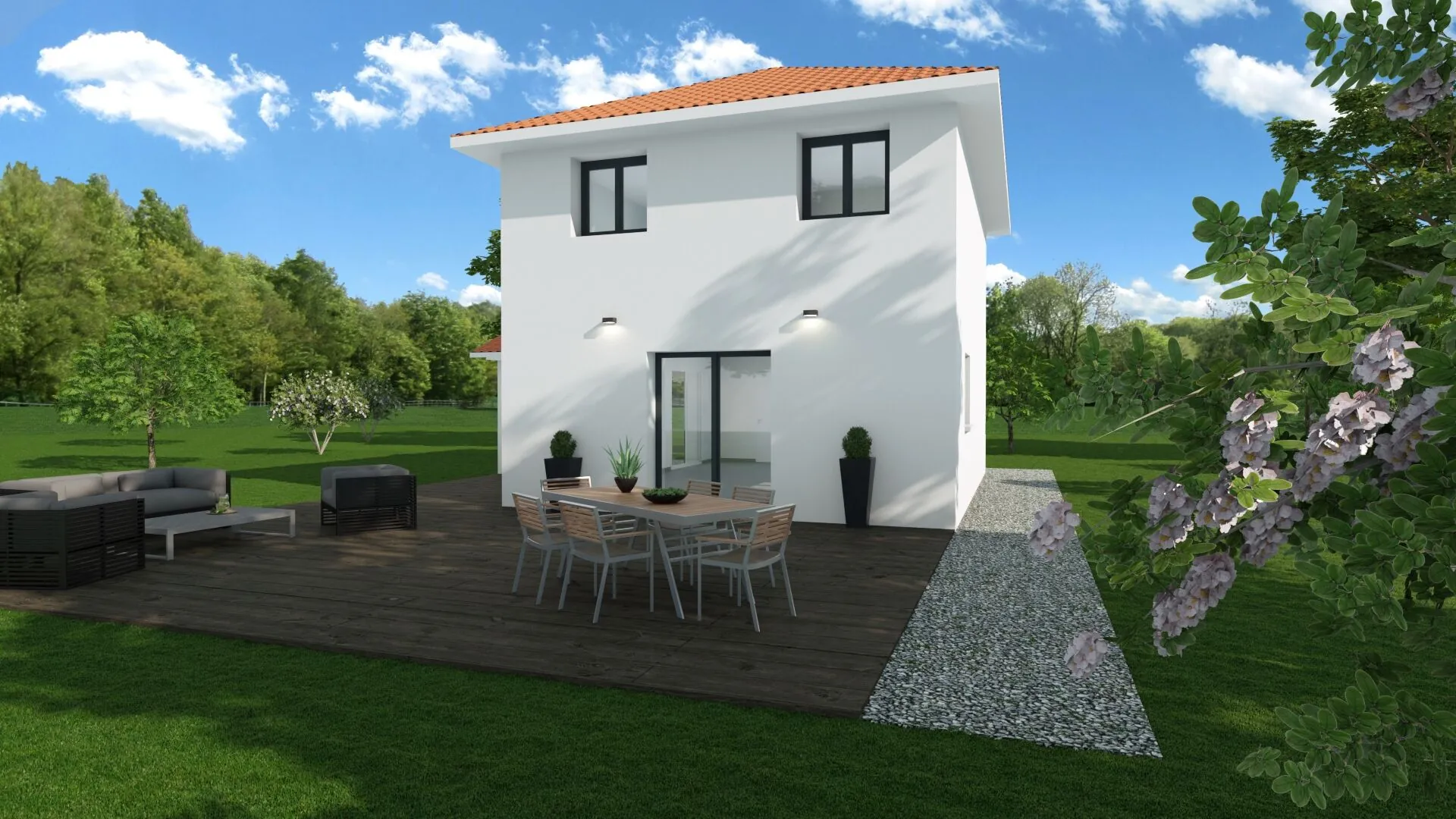 Maison neuve écologique de 90 m² à Artas avec jardin proche commodités 