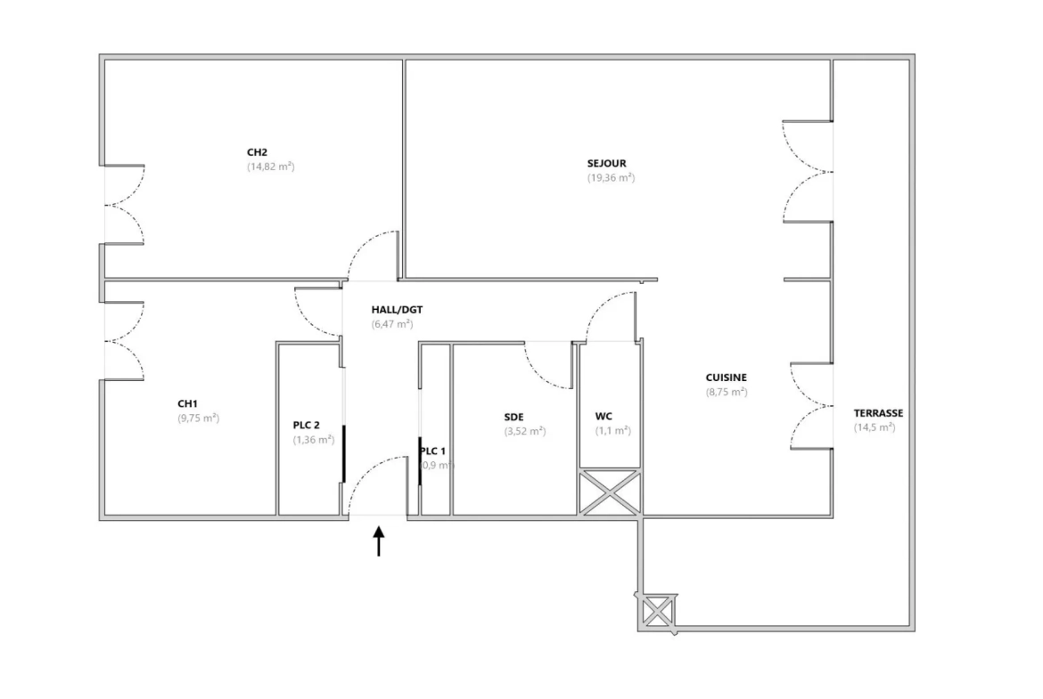 Appartement lumineux de 66 m² avec terrasse à Marseille - Dernier étage, calme et vue dégagée 