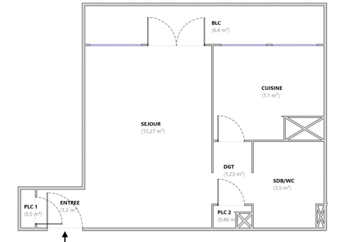 A vendre appartement 29 m² avec balcon à Marseille dans résidence La Rouvière 