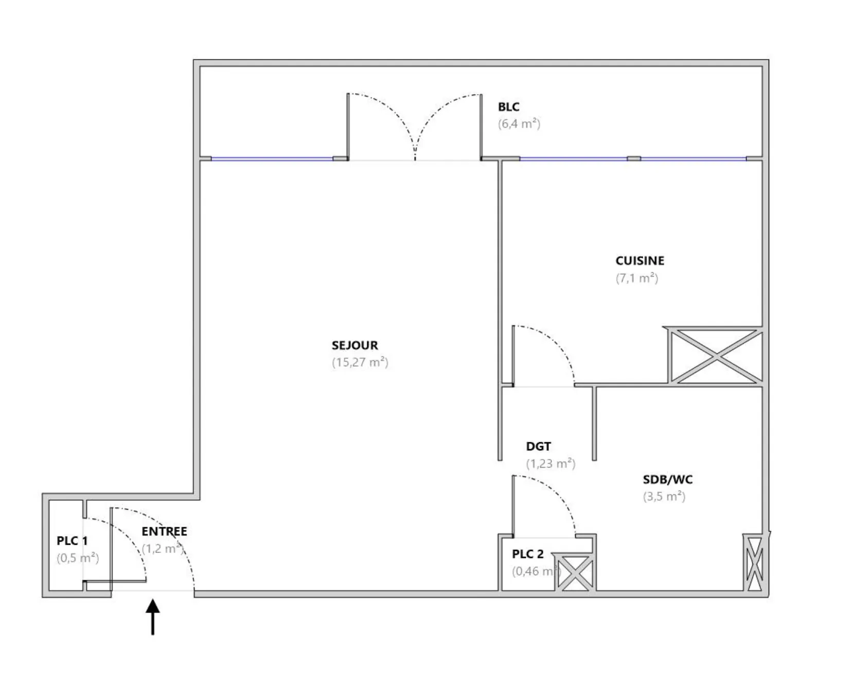 A vendre appartement 29 m² avec balcon à Marseille dans résidence La Rouvière 