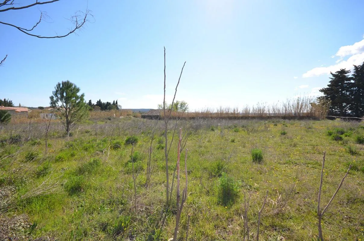 Terrain constructible plat et viabilisé à Saint Hilaire d'Ozilhan – 653 m² 