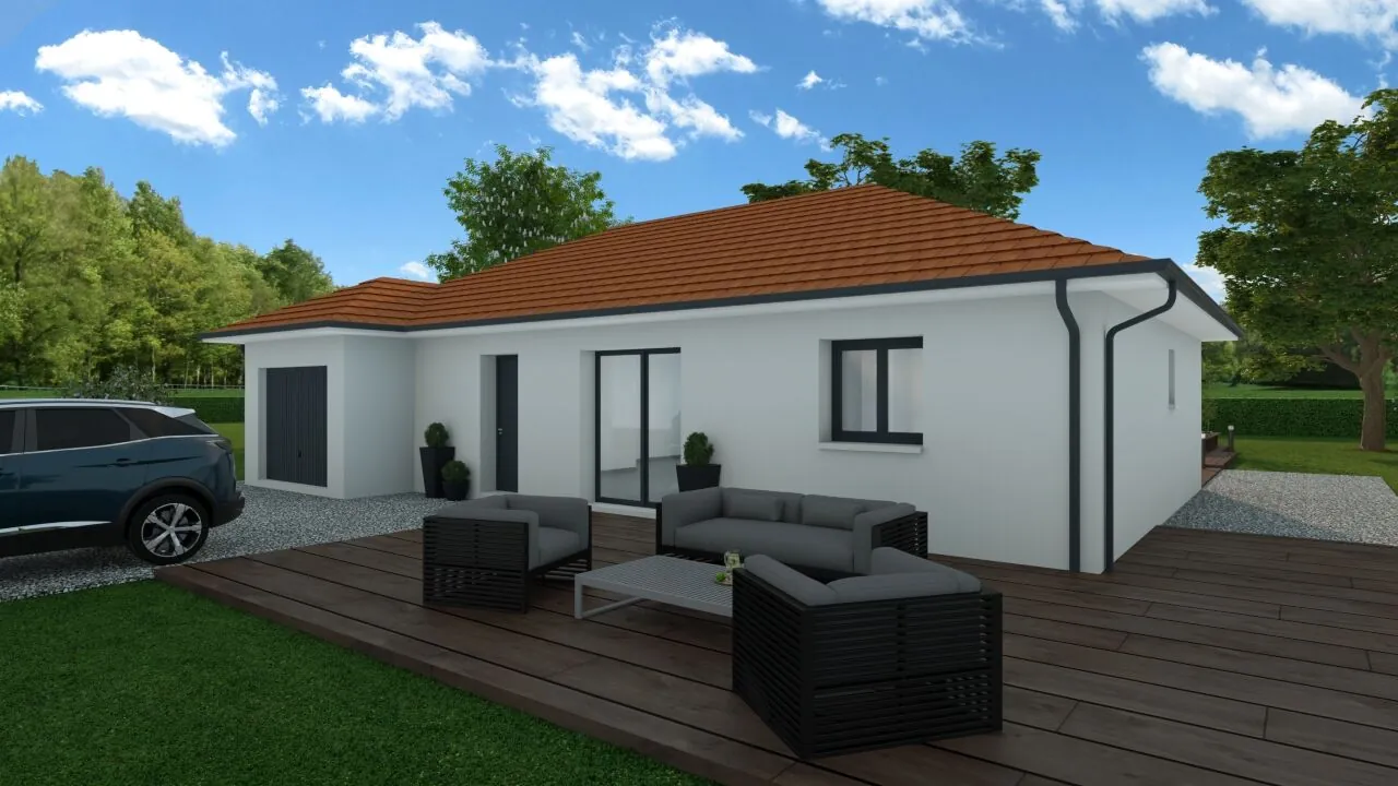 Maison neuve de 90 m² à Les Abrets avec jardin et 3 chambres 
