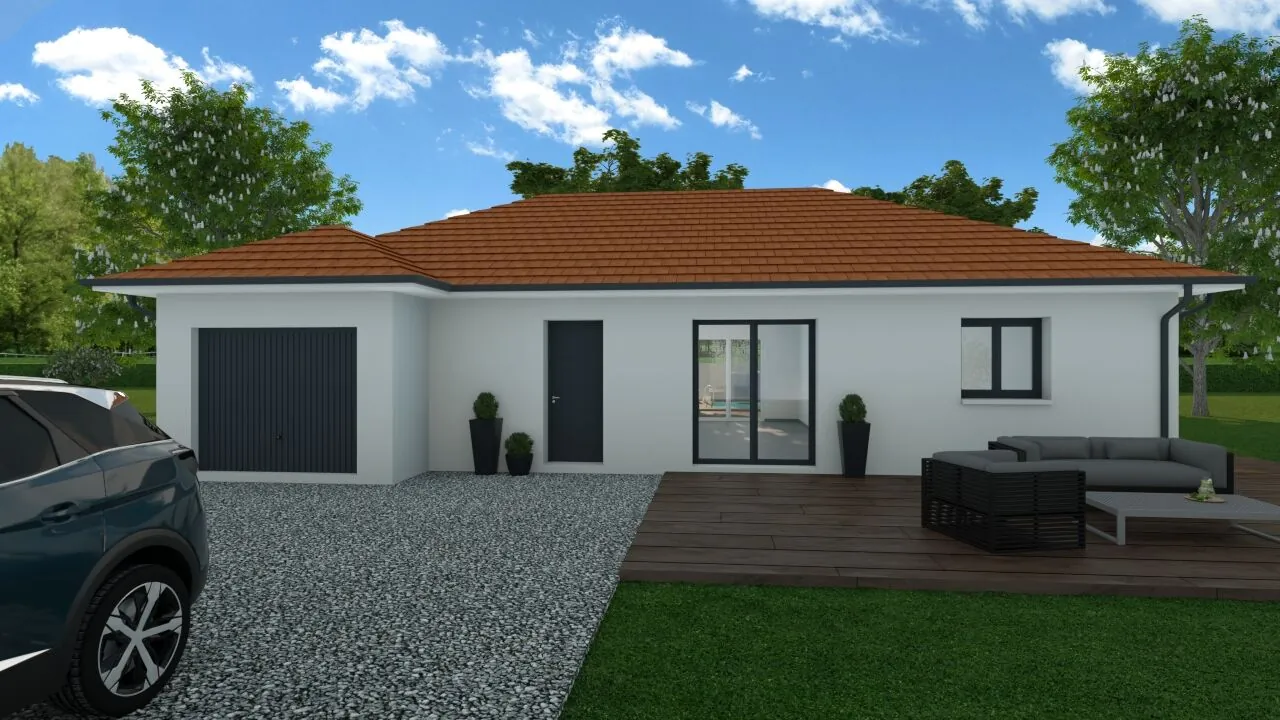 Maison neuve de 90 m² à Les Abrets avec jardin et 3 chambres 