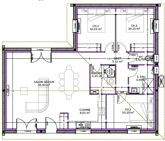 Maison neuve de 90 m² avec 3 chambres à Castets, calme et moderne 