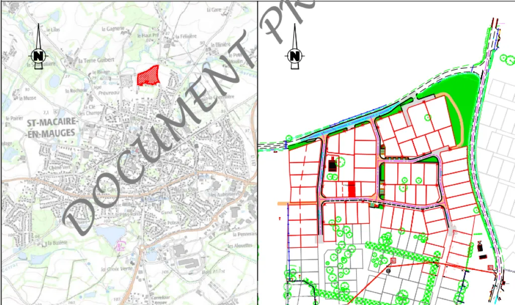 Terrain constructible de 159 m² à Saint Macaire en Mauges, proche Nantes et commerces 