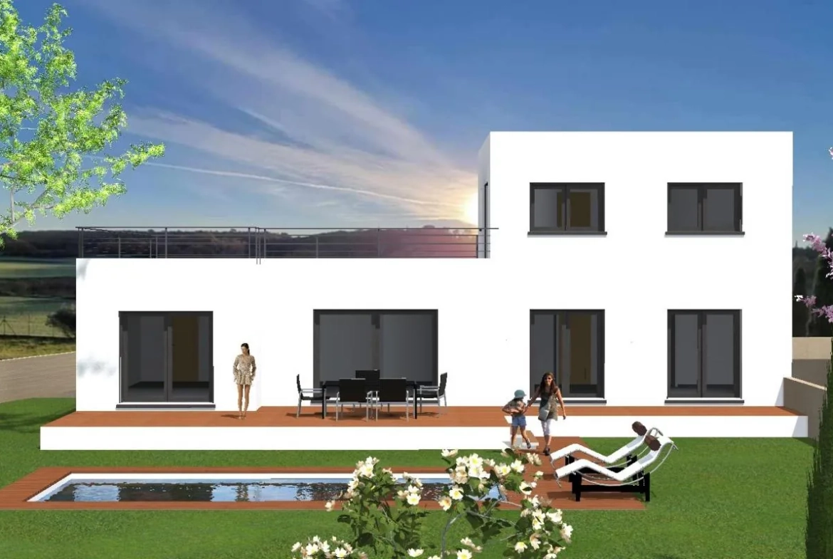 Terrain constructible de 900 m² à Pujaut avec permis pour villa contemporaine 