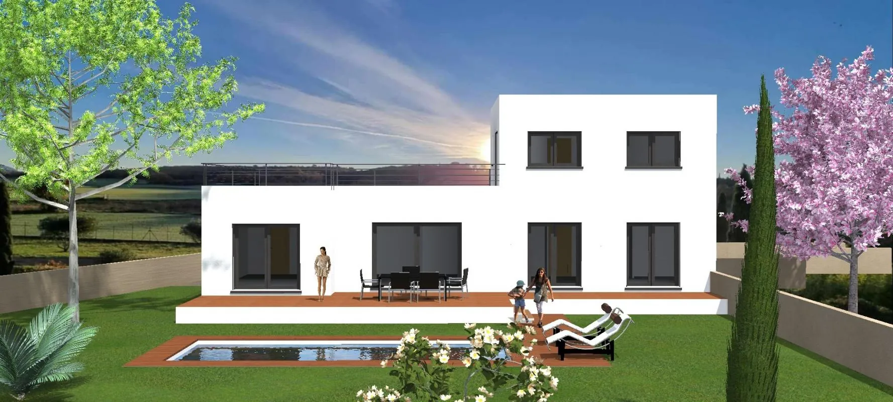 Terrain constructible de 900 m² à Pujaut avec permis pour villa contemporaine 