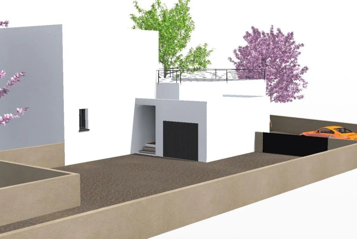 Terrain constructible de 900 m² à Pujaut avec permis pour villa contemporaine 