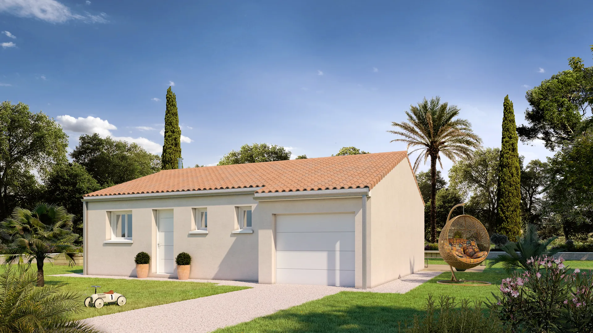 Maison neuve avec 2 chambres, jardin à Castets en Dorthe 