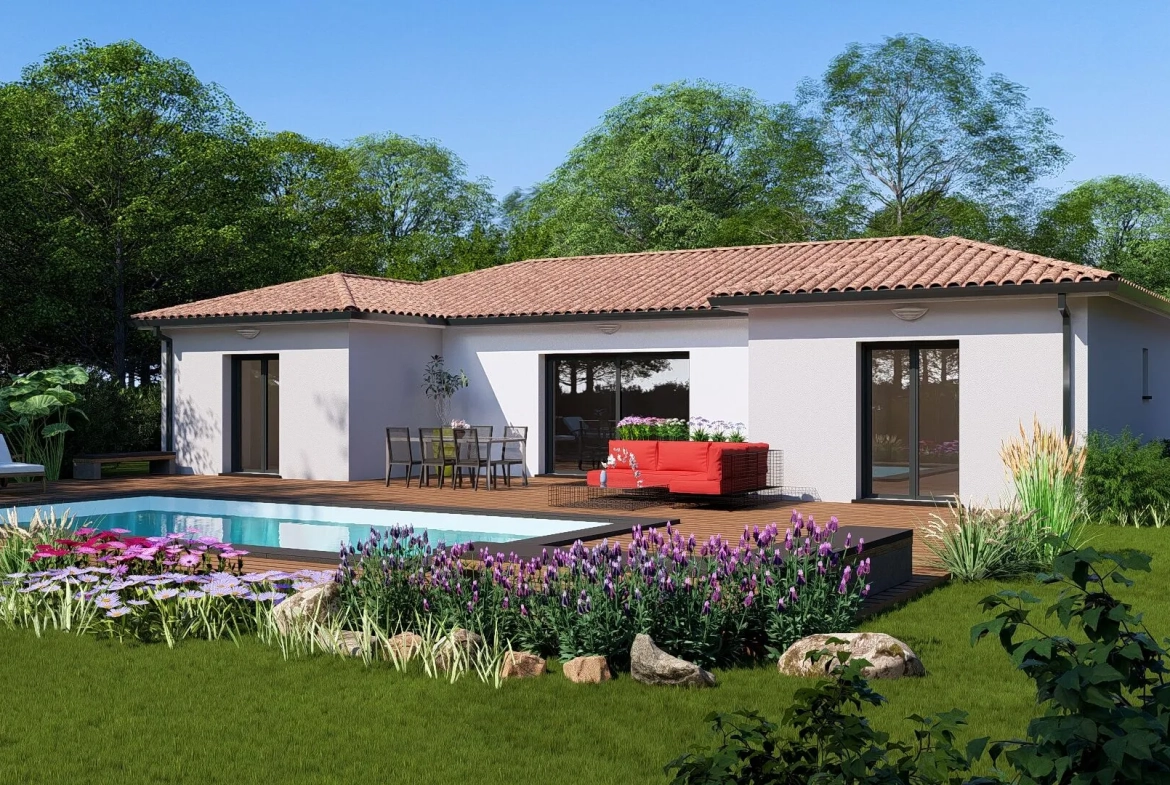 Maison neuve à Pompertuzat de 120 m² avec 4 chambres, garage et design personnalisé 