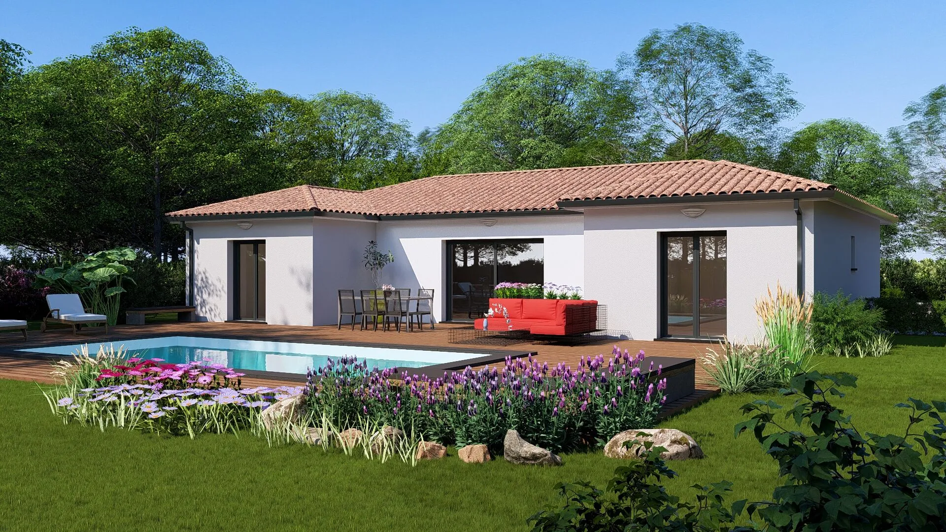 Maison neuve à Pompertuzat de 120 m² avec 4 chambres, garage et design personnalisé 