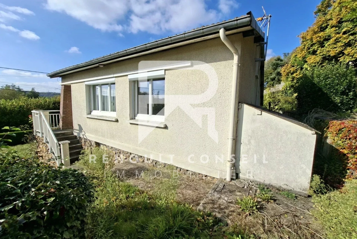 Maison à vendre à Beaumontel — 74 m² avec terrain de 920 m², 2 chambres, sous-sol et portail électrique 