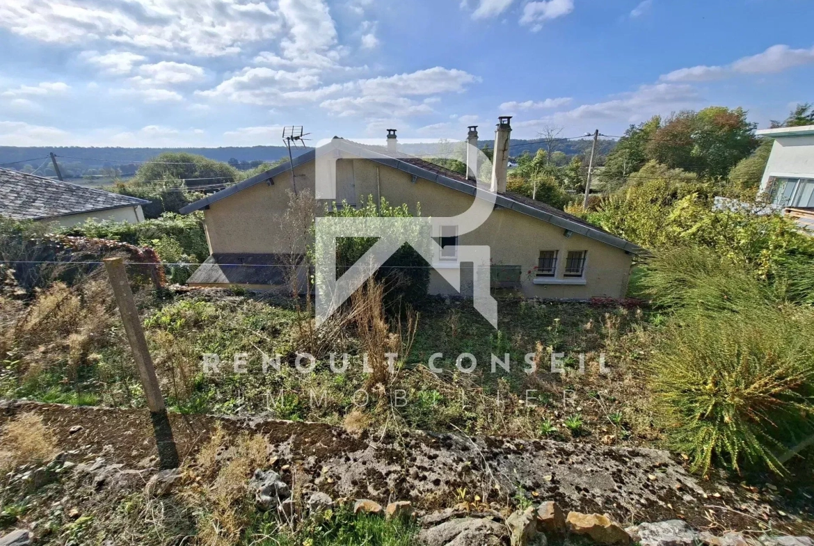 Maison à vendre à Beaumontel — 74 m² avec terrain de 920 m², 2 chambres, sous-sol et portail électrique 