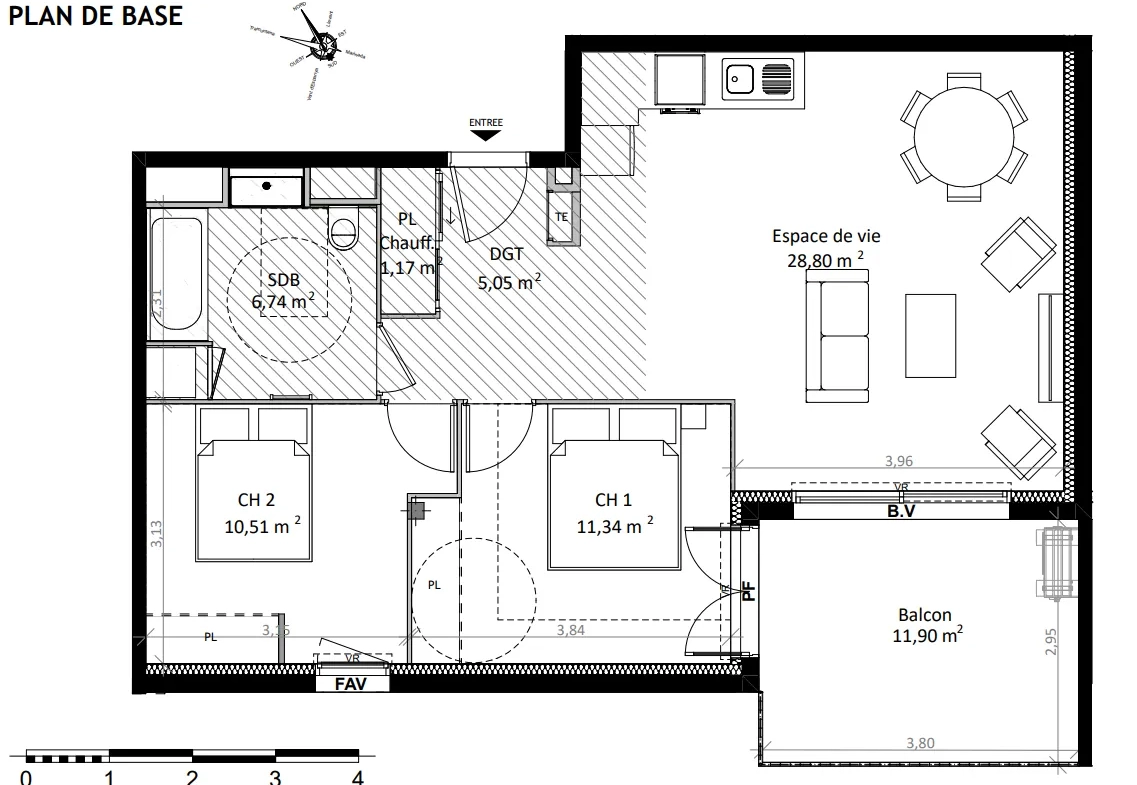 Appartement T3 neuf à vendre à Alénya avec balcon de 12 m² 