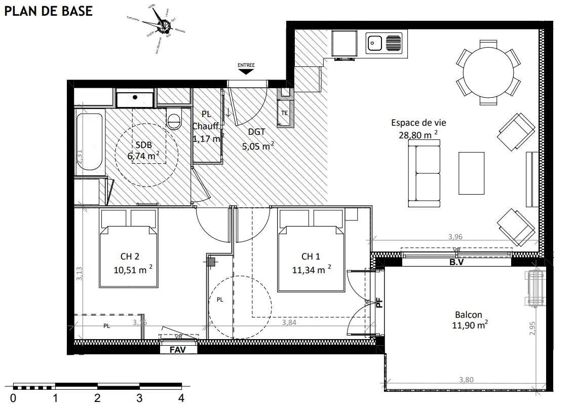 Appartement T3 neuf à vendre à Alénya avec balcon de 12 m² 