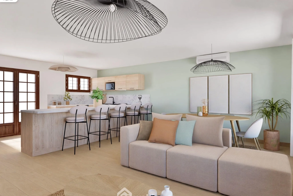 Maison de 94 m² avec 3 chambres à Bonnes, terrain de 2000 m², garage et sous-sol complet 