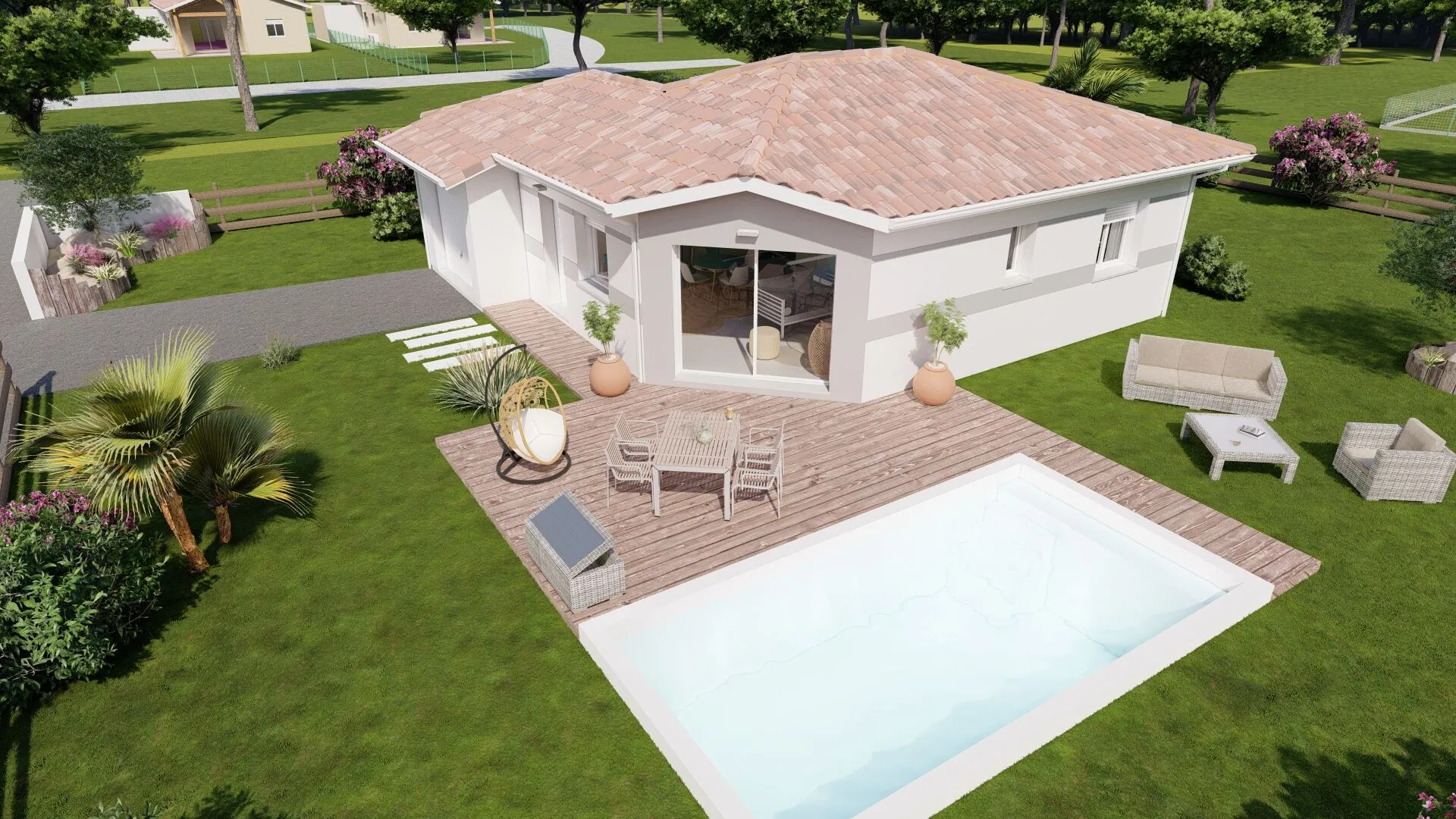 Vente maison 2 chambres avec garage à Bretagne de Marsan - Terrain de 781 m² 