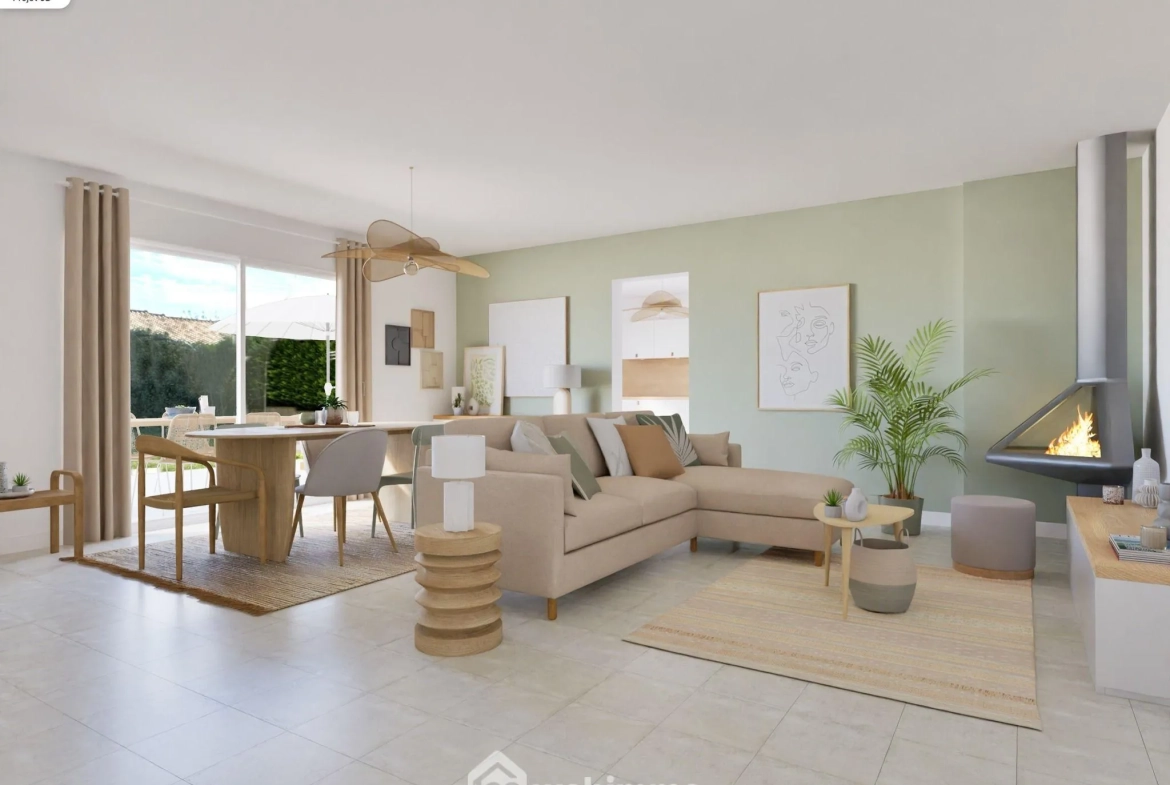 Maison de plain-pied à vendre à Quinçay - 115 m², 4 chambres, garage 