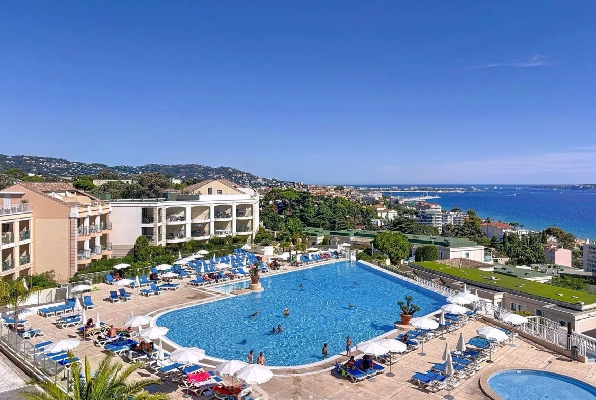 Appartement 2 pièces avec vue mer à Cannes, résidence sécurisée 