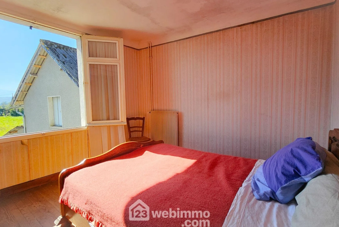 Charmante maison ancienne avec terrain à Baliros, vue Pyrénées 