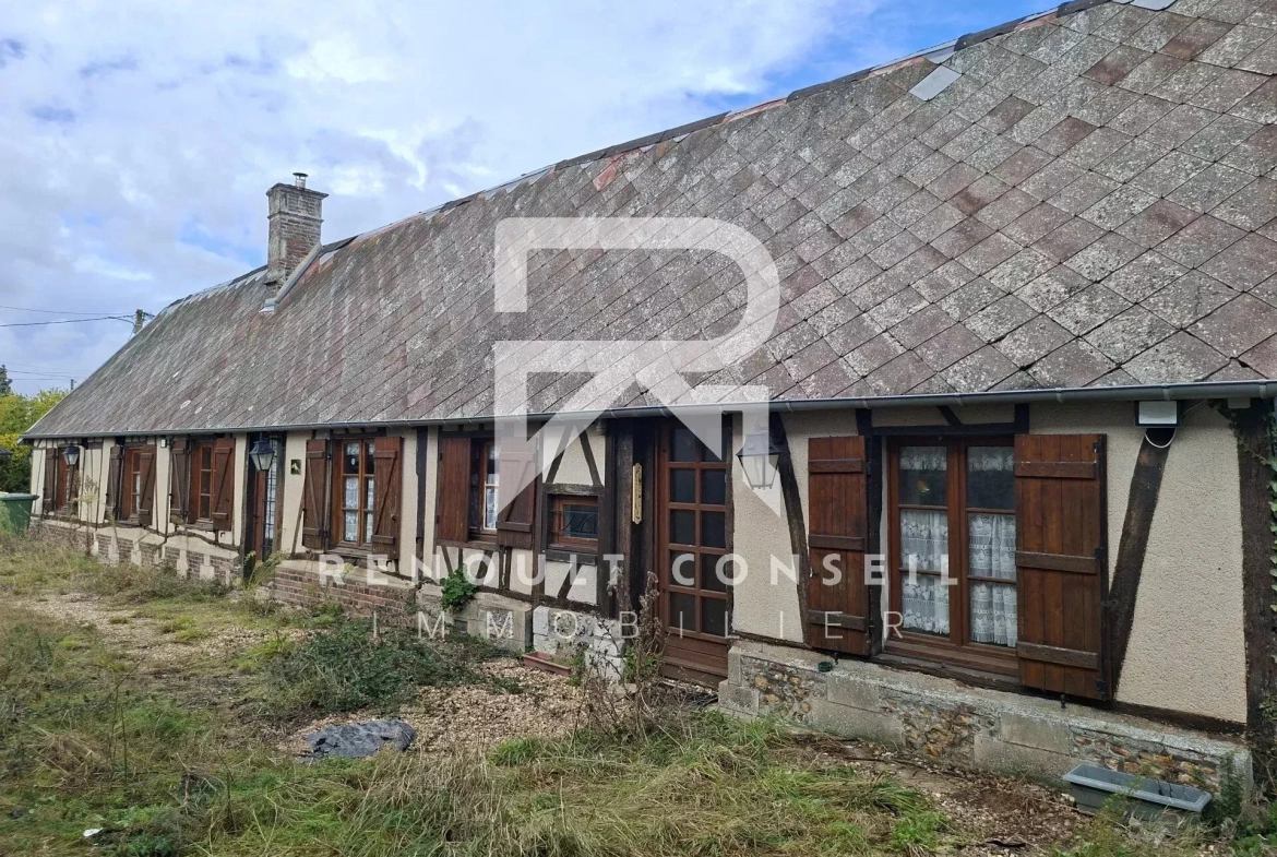 Longère à rénover à Barquet (27170) — Maison ancienne avec dépendance et garage 