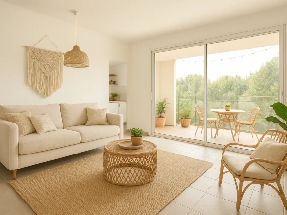 Appartement neuf 3 pièces de 64 m² avec terrasse à Dardilly – Vue dégagée et stationnement inclus