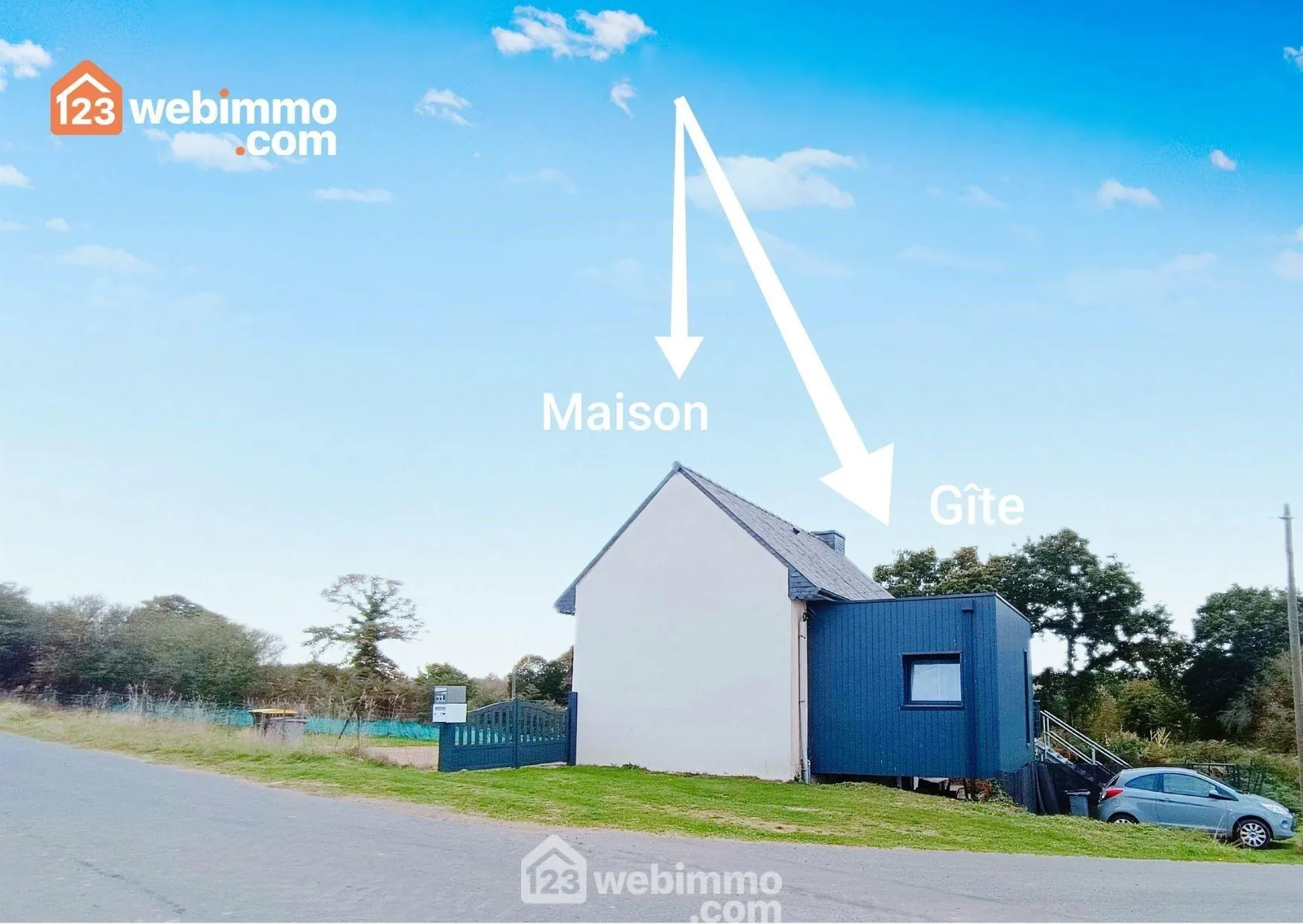 Maison lumineuse avec studio indépendant à Caouënnec-Lanvézéac en vente 