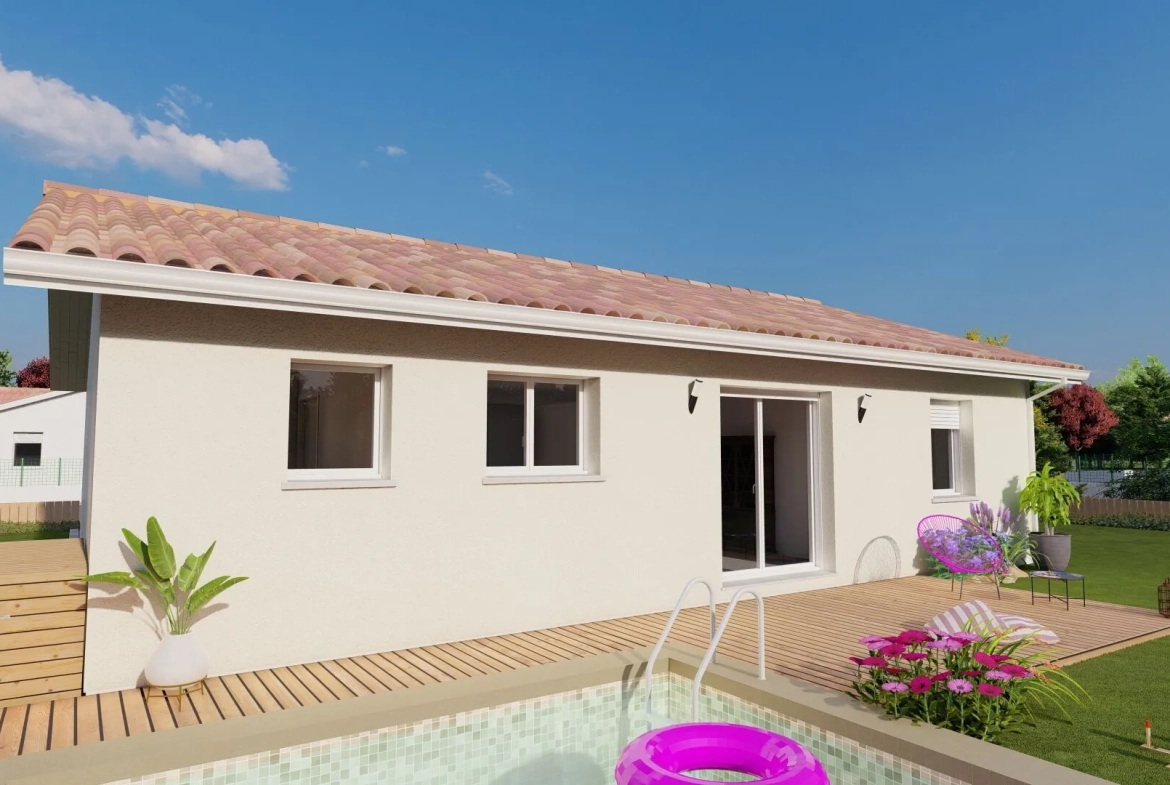 Villa neuve 2 chambres avec garage sur terrain plat à Rilhac-Rancon 