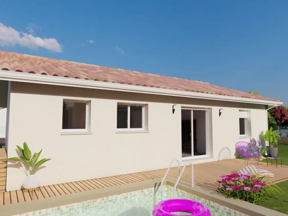 Villa neuve 2 chambres avec garage sur terrain plat à Rilhac-Rancon