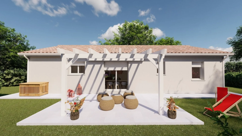 Maison neuve 3 chambres avec garage sur terrain de 1400 m² à Les Grands Chézeaux