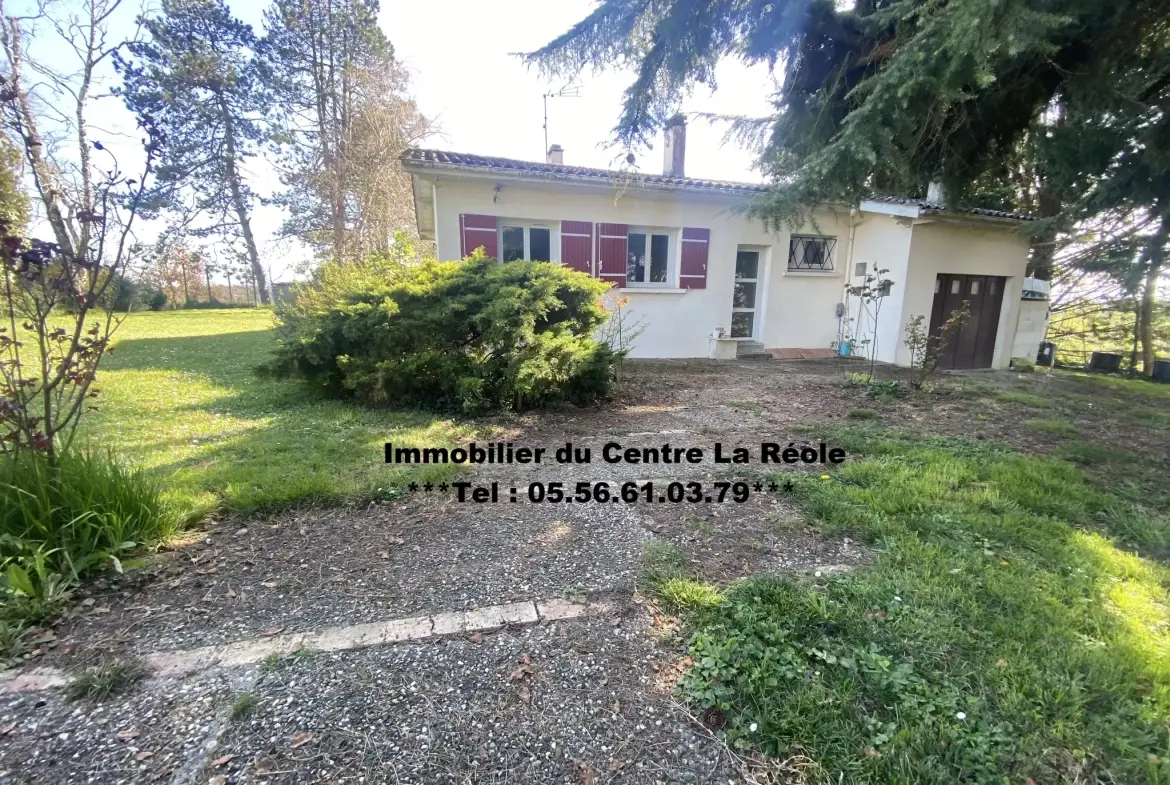 Maison de plain-pied avec dépendances sur 1 hectare à Monségur 