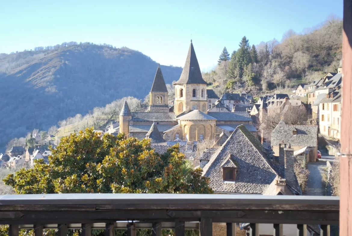 Maison en pierre avec vue panoramique à Conques-en-Rouergue 