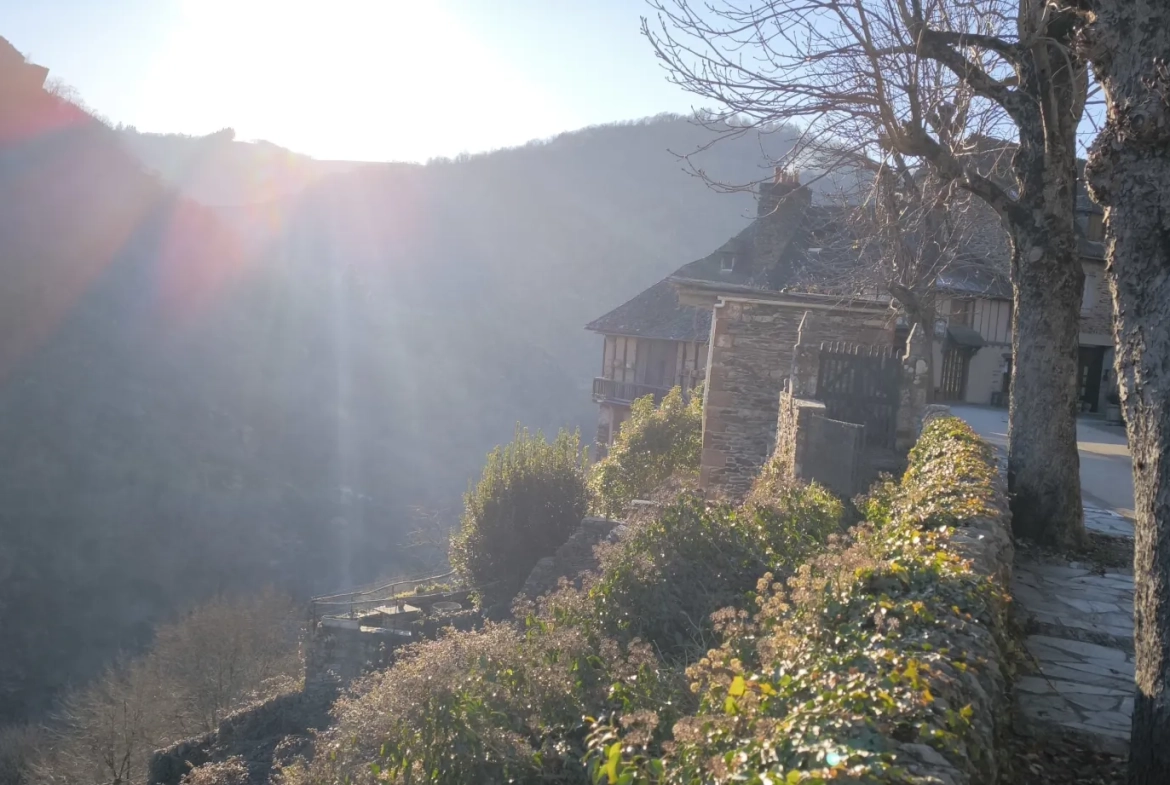 Maison en pierre avec vue panoramique à Conques-en-Rouergue 