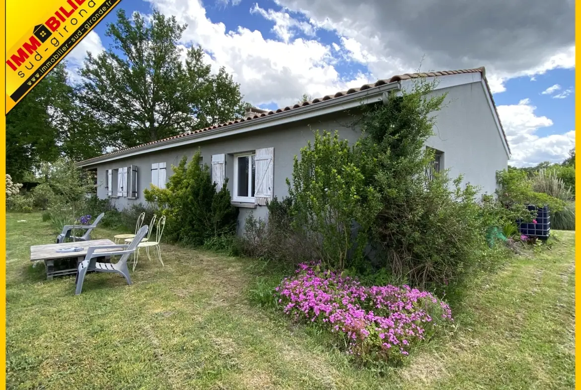 Maison 5 chambres à Lignan de Bazas, construction 2014, jardin et panneaux solaires 