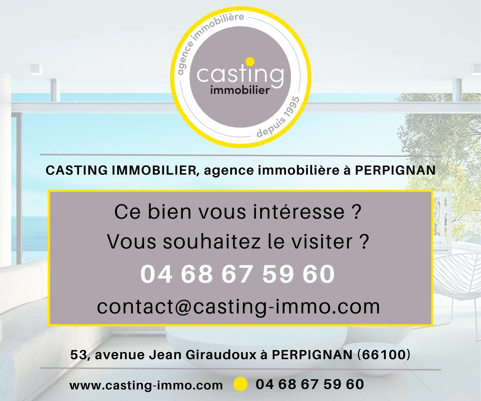 Appartement T3 à vendre au centre de Perpignan, 64 m² avec terrasse et parking, proche commodités 