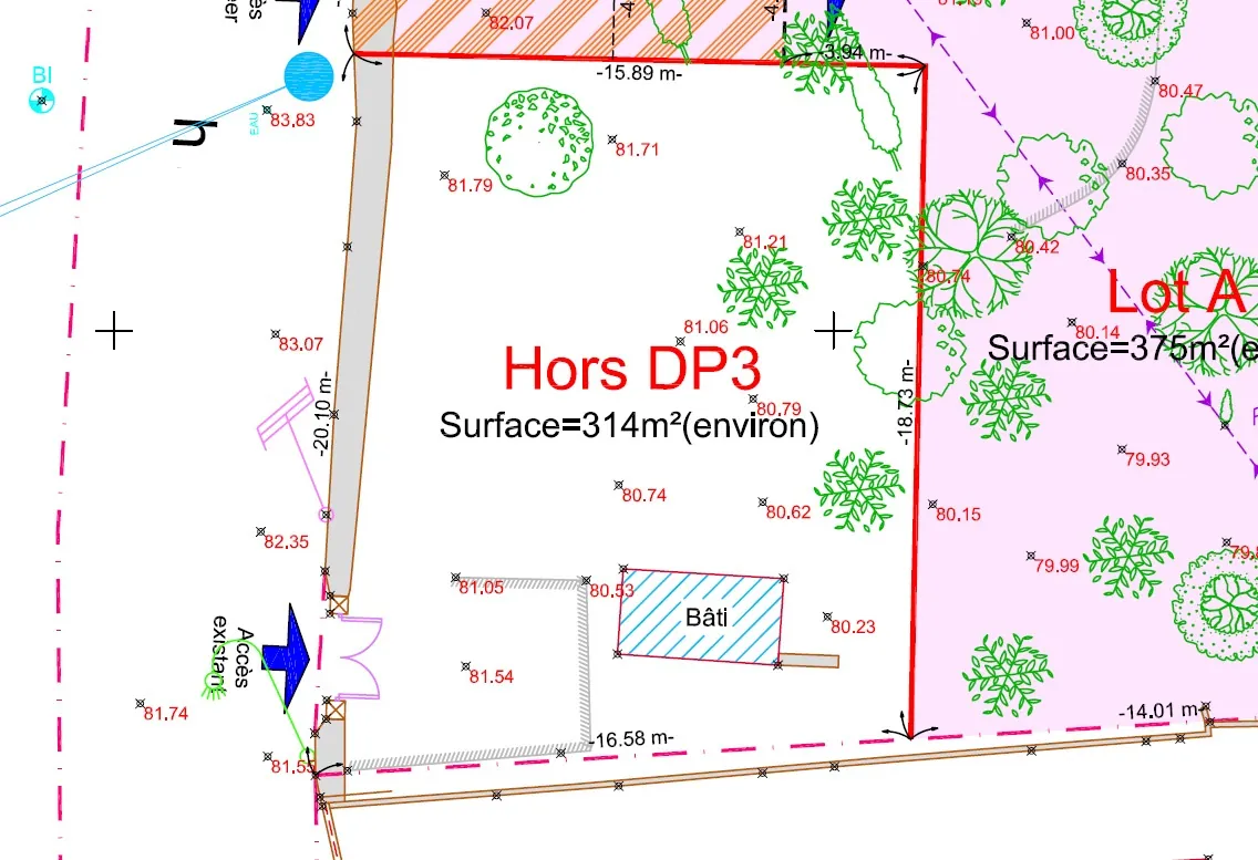 Terrain constructible viabilisé à Nîmes, Quartier La Gazelle, 314 m² 