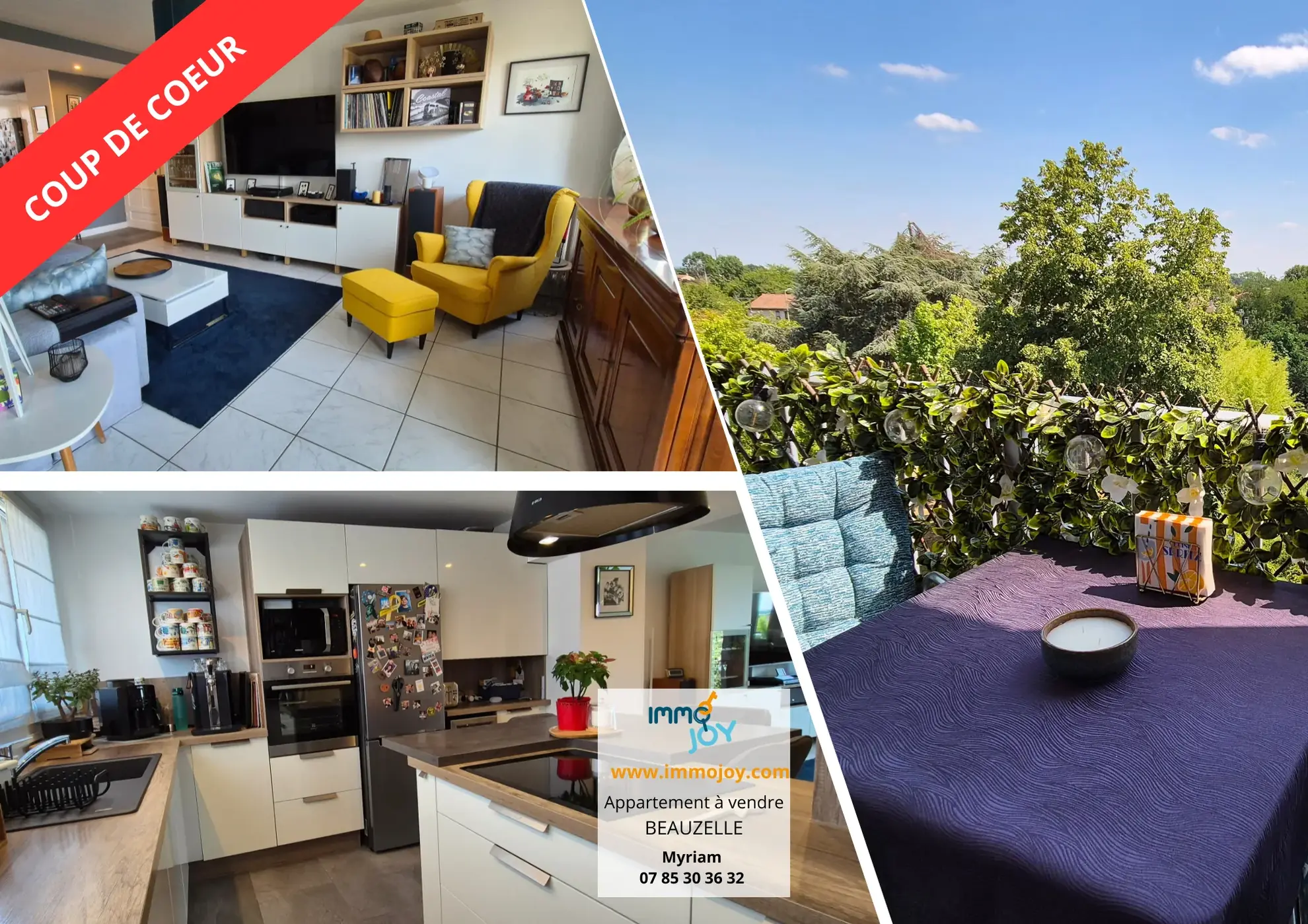 Appartement T4 rénové à Beauzelle, dernier étage avec balcon et cave 