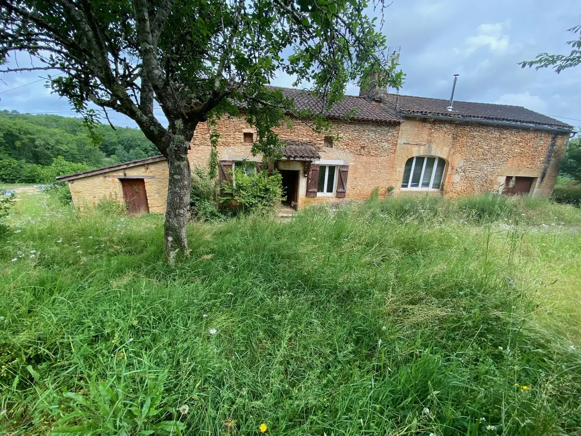 Maison en pierre à rénover avec grand terrain à Blanquefort-sur-Briolance 