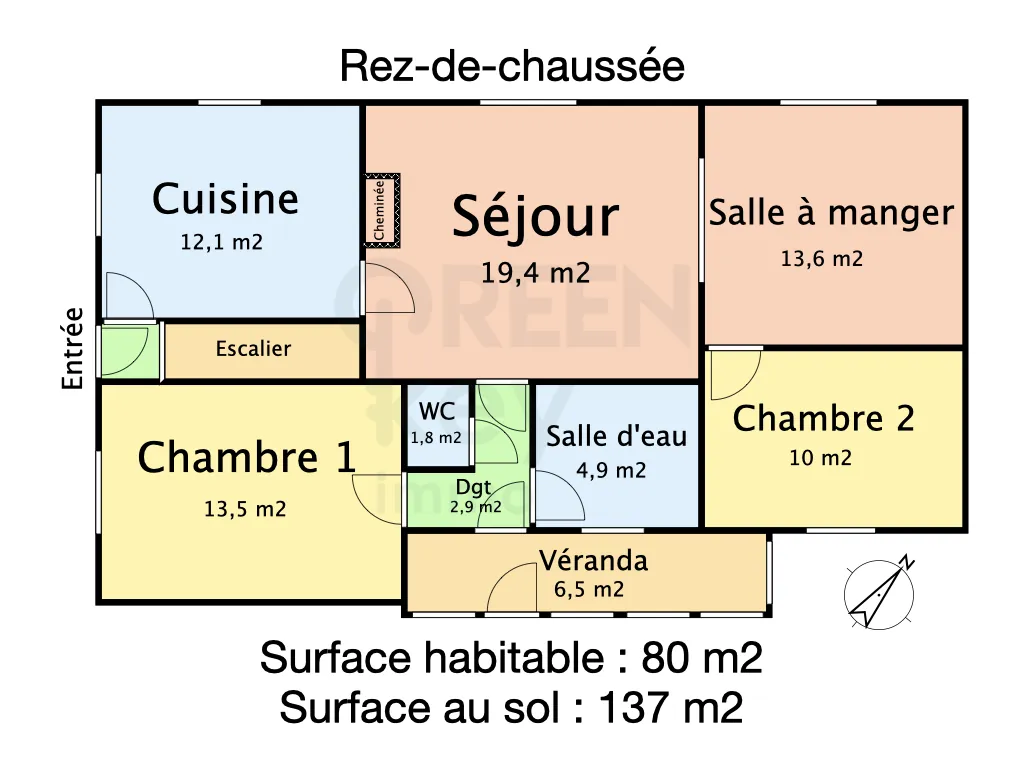 Maison ancienne de 80 m2 à Varennes-Changy avec jardin et terrasse 