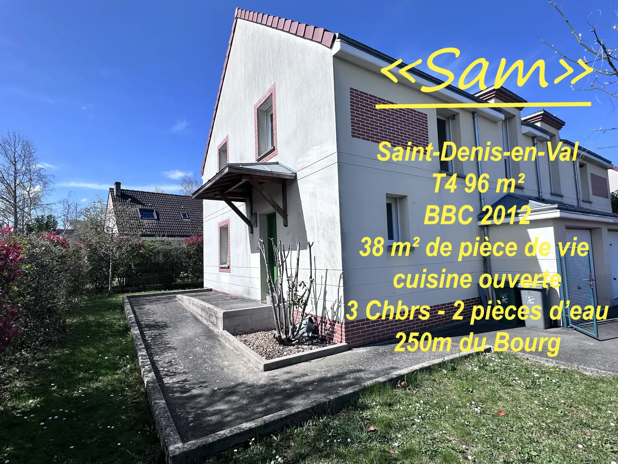 Maison BBC 2012 de 96 m² avec terrasse et garage à Saint-Denis-en-Val